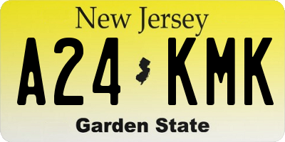 NJ license plate A24KMK