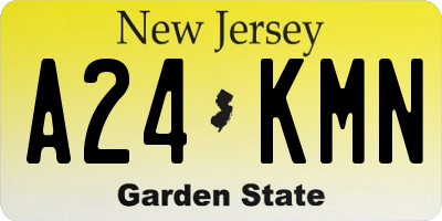 NJ license plate A24KMN