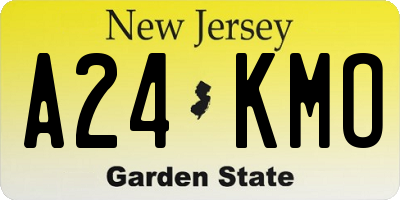 NJ license plate A24KMO