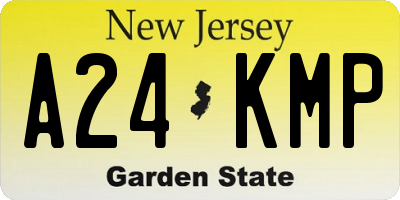 NJ license plate A24KMP