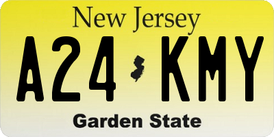 NJ license plate A24KMY