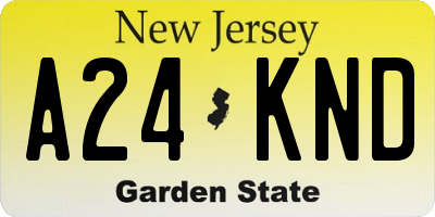 NJ license plate A24KND