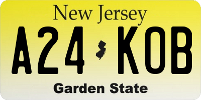 NJ license plate A24KOB