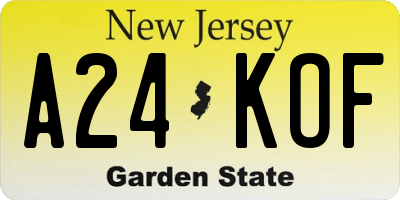 NJ license plate A24KOF