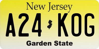 NJ license plate A24KOG