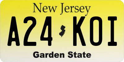 NJ license plate A24KOI