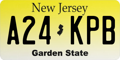 NJ license plate A24KPB