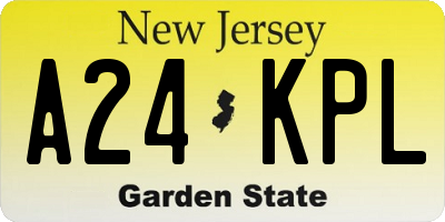 NJ license plate A24KPL