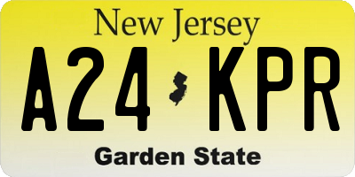 NJ license plate A24KPR
