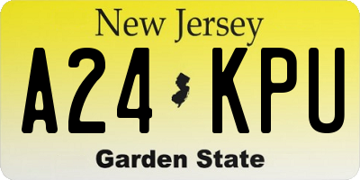 NJ license plate A24KPU