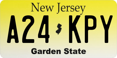 NJ license plate A24KPY