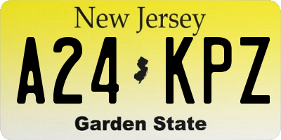 NJ license plate A24KPZ