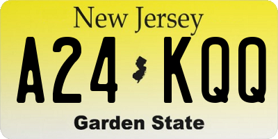 NJ license plate A24KQQ