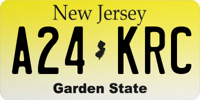 NJ license plate A24KRC