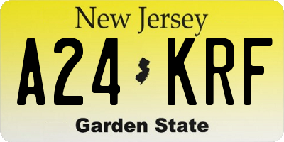 NJ license plate A24KRF