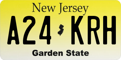 NJ license plate A24KRH