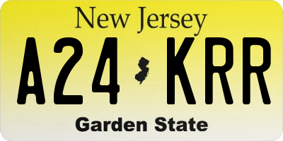 NJ license plate A24KRR