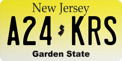 NJ license plate A24KRS