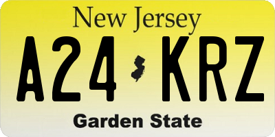 NJ license plate A24KRZ