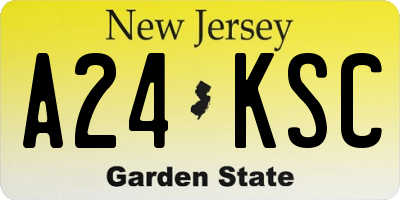 NJ license plate A24KSC