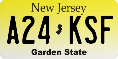 NJ license plate A24KSF