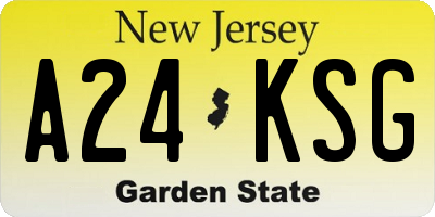 NJ license plate A24KSG