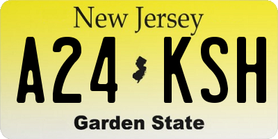 NJ license plate A24KSH