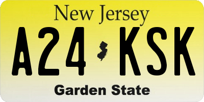 NJ license plate A24KSK