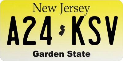 NJ license plate A24KSV