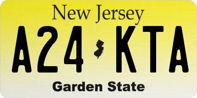 NJ license plate A24KTA