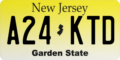 NJ license plate A24KTD