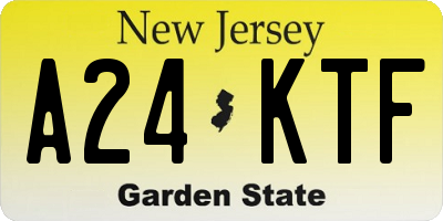 NJ license plate A24KTF