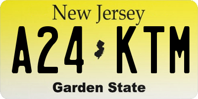 NJ license plate A24KTM