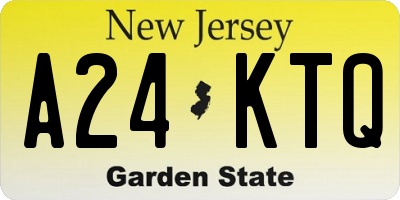 NJ license plate A24KTQ