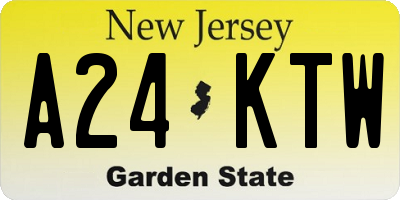 NJ license plate A24KTW