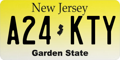 NJ license plate A24KTY