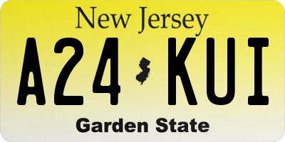 NJ license plate A24KUI
