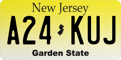 NJ license plate A24KUJ