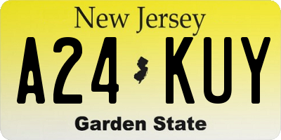 NJ license plate A24KUY