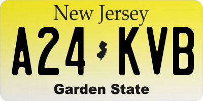 NJ license plate A24KVB
