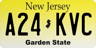 NJ license plate A24KVC