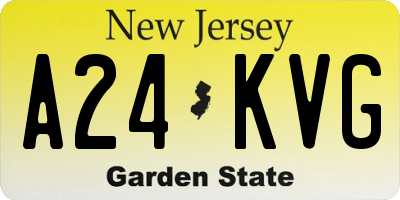 NJ license plate A24KVG