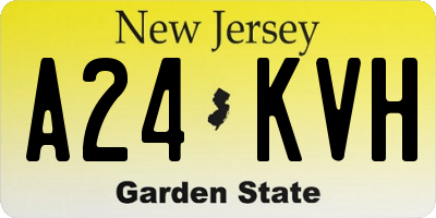 NJ license plate A24KVH