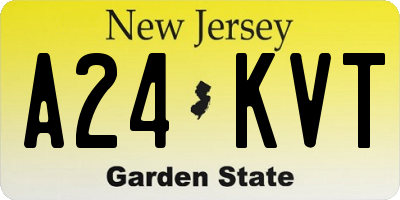NJ license plate A24KVT