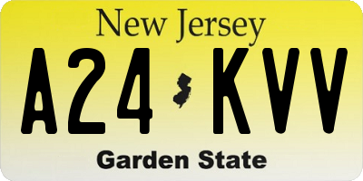 NJ license plate A24KVV