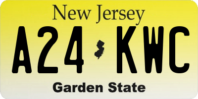 NJ license plate A24KWC