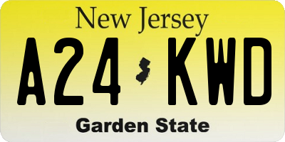 NJ license plate A24KWD