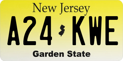 NJ license plate A24KWE