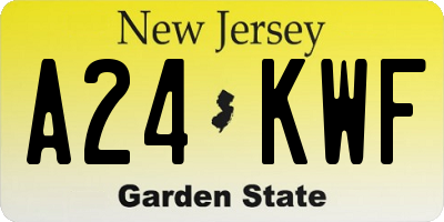 NJ license plate A24KWF