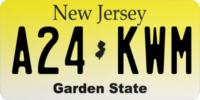 NJ license plate A24KWM